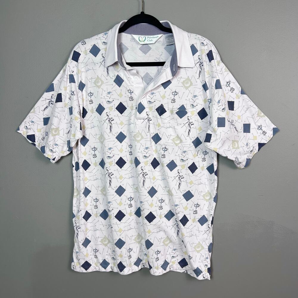 Vintage Palmland Club Polo Shirt Men's Large MCM Golfer Tournament‎ Dad Shirt